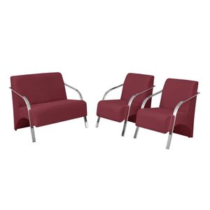 Conjunto Poltronas Vênus 1 Dois Lugares 2 Um Lugar Braços Em Alumínio 1 Namoradeira 2 De Um Lugar D Salla Suede