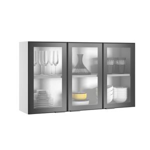 Armário Aéreo 3 Portas De Vidro 120cm Exclusive - Itatiaia