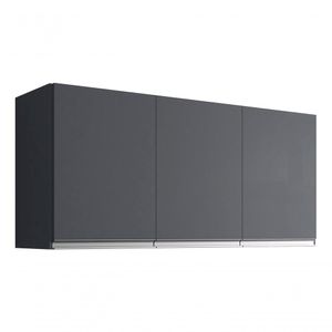 Armário Aéreo Andreia 120cm - Ajl Moveis Cinza-escuro
