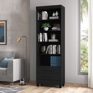 Livreiro Multiuso 2 Gavetas 3420 Qmovi Preto