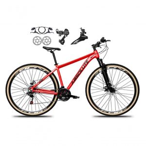 Bicicleta Aro 29 Absolute Nero 5 Shimano Freios Hidráulicos 24v Garfo Suspensão Pneu Faixa - Vermelho Tam.19