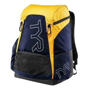 Mochila Natação Alliance 45 Litros Backpack Tyr Azul Escuro-dourado