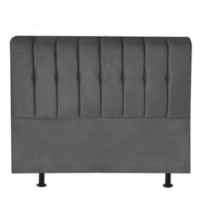 Cabeceira Estofada Kiara 195cm King Size Box Quarto Corino Cinza - Gat Magazine