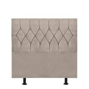 Cabeceira Estofada Istambul Capitonê 90cm Solteiro Box Quarto Corino Bege - Gat Magazine