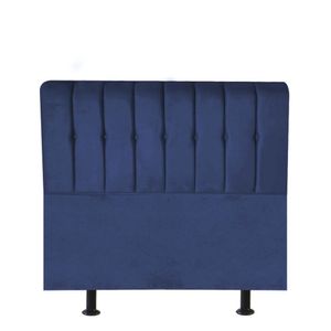Cabeceira Estofada Kiara 90cm Solteiro Box Quarto Suede Azul Marinho - Gat Magazine