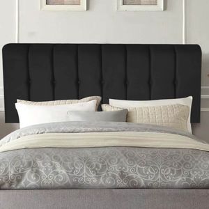 Painel Estofada Kiara 90cm Solteiro Box Quarto Corino Preto - Gat Magazine