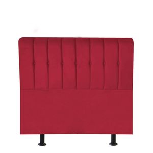 Cabeceira Estofada Kiara 90cm Solteiro Box Quarto Corino Vermelho - Gat Magazine