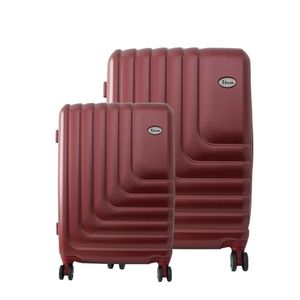 Conjunto De Malas Abs Para Viagem Expansível Ika Flex Cadeado Tsa Rodas Duplas 2pcs - Vermelha, P/m