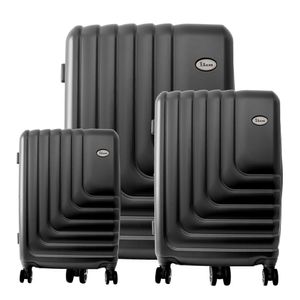 Conjunto de Malas de Viagem Expansível em Abs Ika Flex, Cadeado Tsa Rodas Duplas 3pcs - Preta, P/m/g