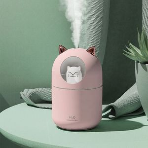 Umidificador Aromatizador Difusor Infantil Gatinho Luz Rgb - Branco Ou Rosa