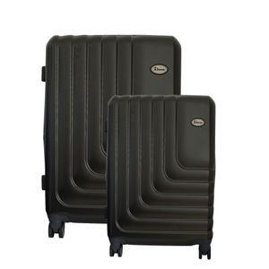 Conjunto de Malas de Viagem Expansível em Abs Ika Flex, Cadeado Tsa Rodas Duplas 2pcs - Grafite, P/m