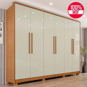 Guarda-roupa Casal 100% Mdf 6 Portas E 6 Gavetas Premium - Tudo De Móveis Marrom