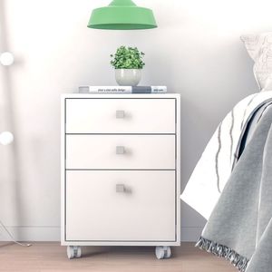 Mesa De Cabeceira 3 Gavetas Branco Mdp 15mm - Brv