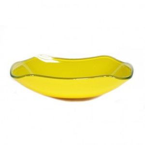 Cuba De Vidro Retangular Abaulada 45cm Amarelo