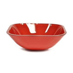 Cuba De Vidro Quadrada 35cm X 35cm X 13cm Vermelho Ferrari