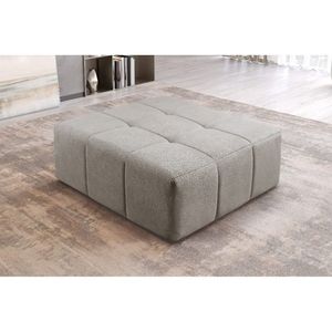 Puff Box Para Sala De Estar Bouclé Cinza
