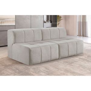 Sofá Box 2 Lugares Bouclé 65cm X 86cm X 172cm Cinza
