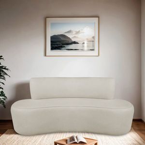 Sofá Orgânico 200cm 3 Lugares Antonela Bouclé Bege