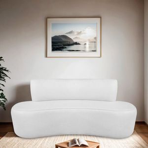Sofá Orgânico 200cm 3 Lugares Antonela Bouclé Branco