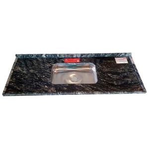 Pia De Cozinha Granito 150 Cm Indiano Standard Cuba Simples Preto Indiano