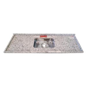 Pia De Cozinha Granito 160 Cm Portinari Plus Cuba Simples Branco Portinari