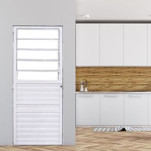 Porta De Alumínio Basculante 210x86cm Fortline Atlântica Branco