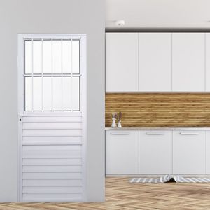 Porta De Alumínio Social 210x86cm Fortline Atlântica Branco