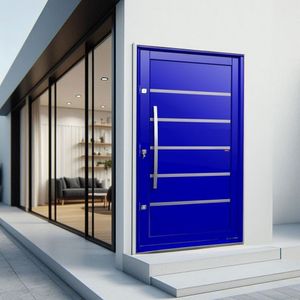 Porta Pivotante Lambril Premium Com Puxador Lado Direito Elite 216x150 Azul