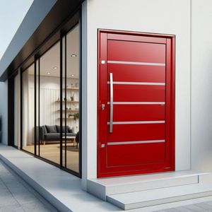 Porta Pivotante Lambril Premium Com Puxador Lado Direito Elite 240x120 Vermelho