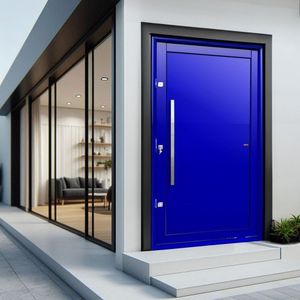 Porta Pivotante Lambril Com Puxador Lado Esquerdo Elite 240x120 Azul