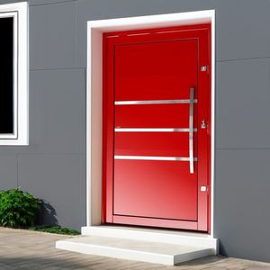 Porta Pivotante Lambril Evolution Com Puxador Lado Direito Elite 216x100 Vermelho