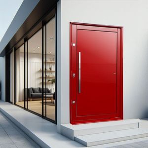 Porta Pivotante Lambril Com Puxador Lado Direito Elite 216x130 Vermelho