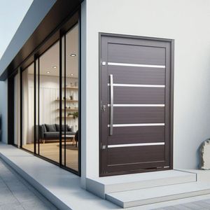 Porta Pivotante Lambril Premium Com Puxador Lado Esquerdo Elite 216x100 Corten