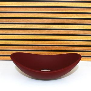 Cuba De Vidro Oval 55cm Resistência E Modernidade Vermelho Fosco