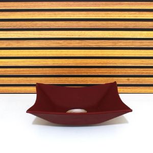 Cuba Vidro Quadrada 31 Cm Com Valvula Vermelho Fosco