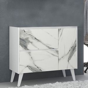 Gabinete De Banheiro 90cm Sem Cuba Ref 910 Branco Thassos