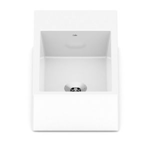Kit 2 Cubas Apoio 44cmx25cm Com Mesa Basic Curve1 Celite Branco