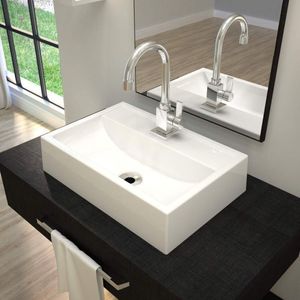 Kit 3 Cubas De Apoio Para Banheiro Q45w Retangular Compace Branco