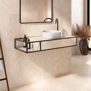 Cuba De Porcelanato Para Banheiro Alto Padrão 100x42x16cm Branco