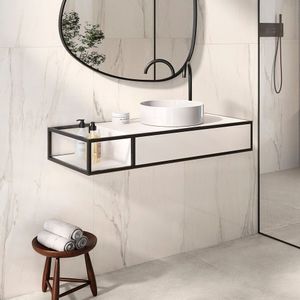Cuba Esculpida De Porcelanato Para Banheiro Alto Padrão 100x42x16cm Acetinado Branco