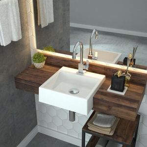 Kit 3 Cubas Xq355 Torneira Luxo 1195 Válvula Click 1 Polegada G Compace Branco