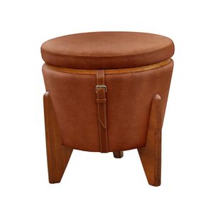 Conjunto 2 Puffs Baú Fênix Mesa Castellar Móbile Caramelo