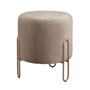 Conjunto 2 Puffs Mali Base Bronze Castellar Móbile Cappuccino