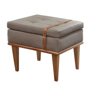 Conjunto 2 Puffs Londres Linho Castellar Móbile Cappuccino