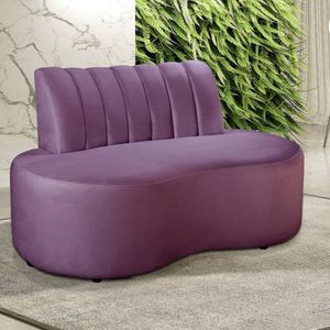 Sofá Redondo Curvo Orgânico Namoradeira Doha Roxo