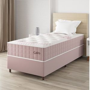 Conjunto Colchão Mola Ensacada E Base Box Solteiro 67x88x188cm Cairo Yescasa Rose
