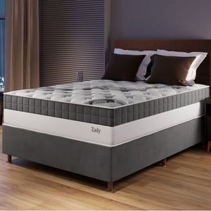 Conjunto Colchão Ortopédico E Base Box Casal 71x138x188cm Zady Yescasa Grafite