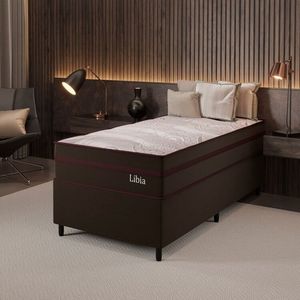 Conjunto Colchão Ortopédico E Base Box Solteiro 68x88x188cm Libia Yescasa Marrom