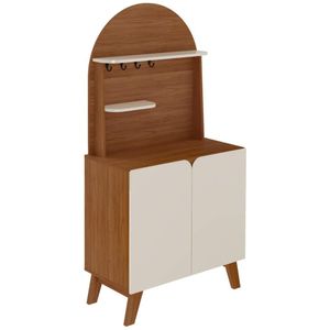 Cantinho Do Café Viena Com 2 Portas E Suporte Cedro Off White