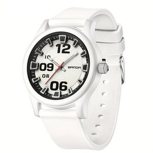 Relógio Feminino De Quartzo - à Prova D'água, Leve Com Pulseira De Silicone Branco